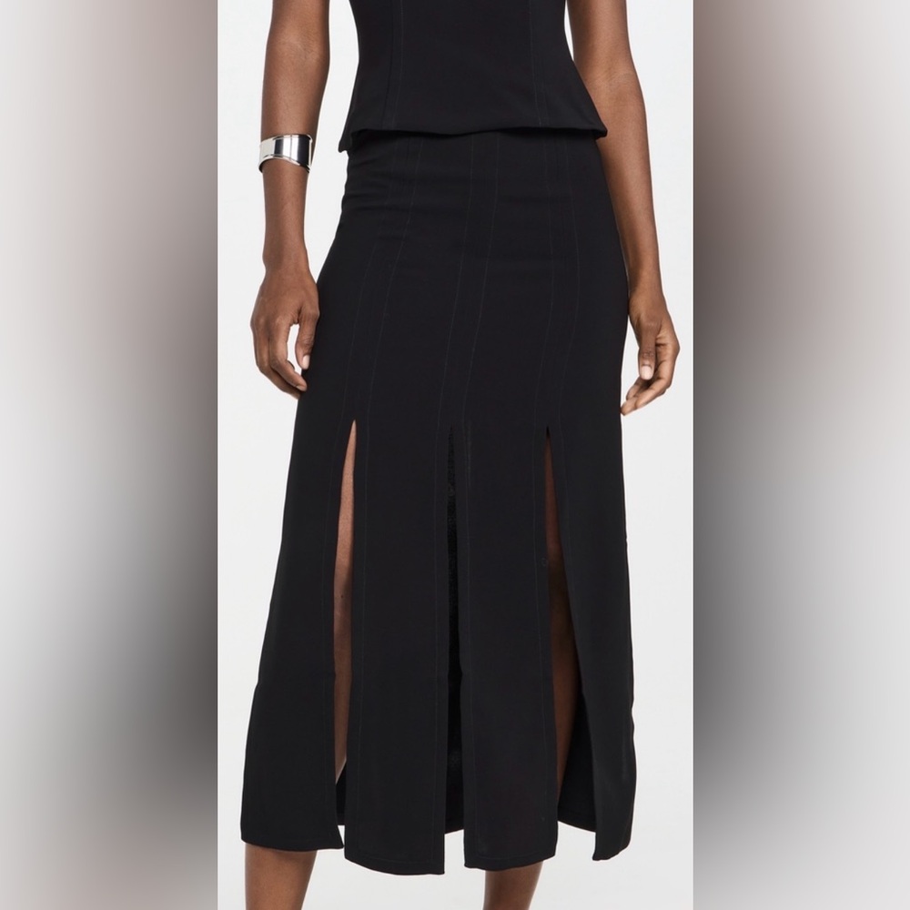 La Ligne Black Midi Carwash Skirt, size  10